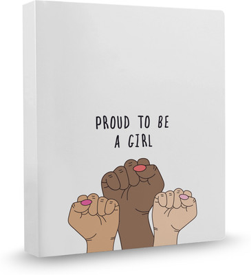 

100yellow Proud to be Girl PVC Plastic, Ring Binder(Set Of 1, Multicolor)