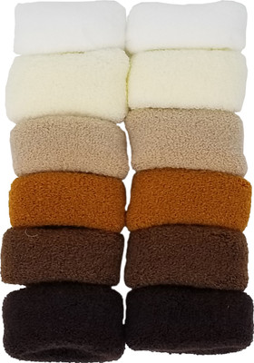 

Evolution Evogirl Large Thick Rubberbands Cottonwool, Extra Soft Bun,Ponytail Holders MultiColored Pair Pack of 12 Rubber Band(Multicolor)