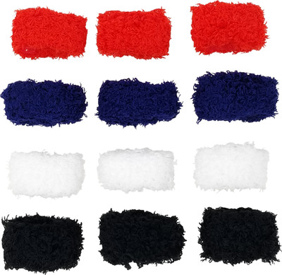 

Evolution Evogirl Large Thick Rubberbands CottonThread, ExtraSoft Bun,Ponytail Holders Black, Red,White Pair Pack of 12 Rubber Band(Multicolor)