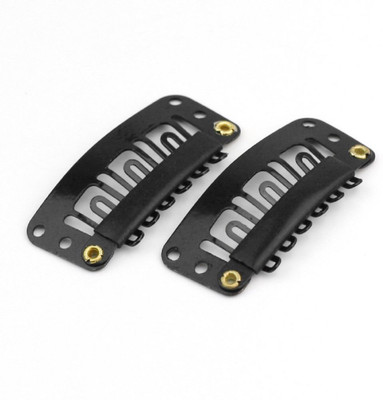 

Param Hair Extension U Shape Snap Clips for Weft Wigs Black (Pack of 16) extension clip (Black) Hair Clip(Black)