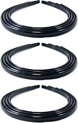 

Evolution Evogirl Daily Use Black Plastic Sleek Hair Bands For Girls (Combo of 12 Bands) (HAB-0083) Hair Band(Black)