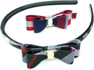 

fairytale multi colour bow hair band with bow hair clips for girls. Hair Clip, Head Band(Multicolor, Black, Red)