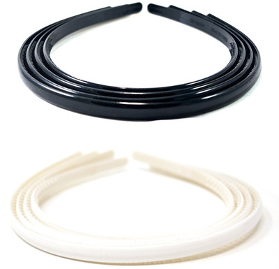 

Evolution Evogirl Daily Use Black and White Plastic Sleek Hair Bands For Girls (Combo of 8 Hair Bands) 011 Hair Band(Multicolor)