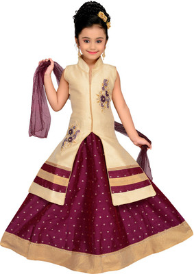 Aarika Girls Lehenga Choli Ethnic Wear Embroidered Lehenga, Choli and Dupatta Set
