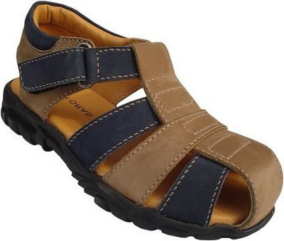 

Mardi Gras Boys Velcro Sports Sandals(Beige, Beige+navy
