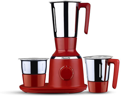 

Butterfly Present Spectra with 3 Jars 750 W Red color Unbreakable polycarbonate outer shell and SS inner shell jars 750 W Juicer Mixer Grinder(Red, 3 Jars)