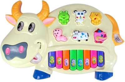 

MEGAEMART COW PIANO MUSICAL TOYS FOR KIDS [YELLOW](Multicolor)