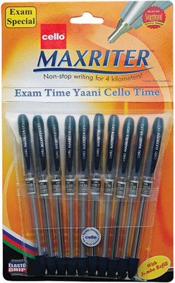 Cello Maxwriter Ball Pen(Pack of 10, Ink Color - Black)