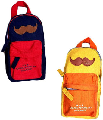 

S2KCrafts s2kc-1302 s2kc-1302 bag pouch Art Polyester Pencil Boxes(Set of 2, Red, Yellow)