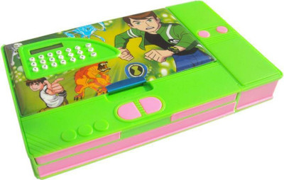

KIDLAND Super Boy Print Bann Tann Print Calculator Jumbo Geometry Box With Both Side Compartment Pencil Grip(Pack of 5)