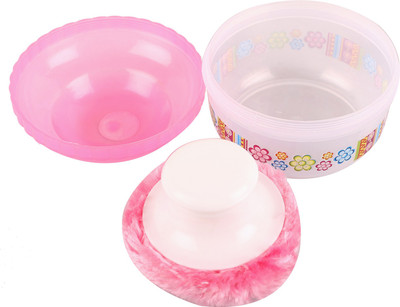 

Poddar Fashion Square Unbreakable Opaque New Born Baby Soft Gentle Touch Face Body Talcum Powder Easy to Refill Puff Cosmetic Storage Spong Container Villus Total Hygiene Cylindrical Powder Containe(Light Pink-2)