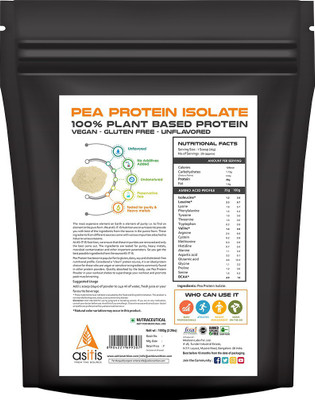 

AS-IT-IS Nutrition Pea Protein Isolate powder - 1000gms Plant-Based Protein(1000 g, Unflavored)