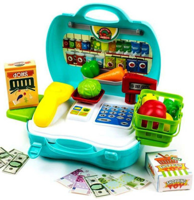 

Charnalia STYLE Organic Vegetable Cash Counter Dream The Suitcase Supermarket Play Set