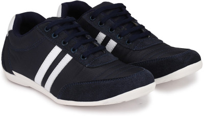 

Andrew Scott Blue-White Mesh and Synthetic Leather Casuals For Men(Navy, White