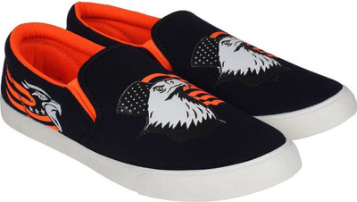 Hotstyle Printed Loafers For Men(Orange, Black