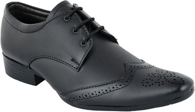 

Purport Purport Men's Black Synthetic Leather Derby Formal Shoes Lace Up For Men(Black
