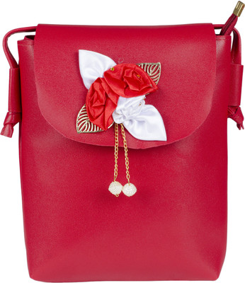 

Skylarker Girls Casual Red Leatherette Sling Bag