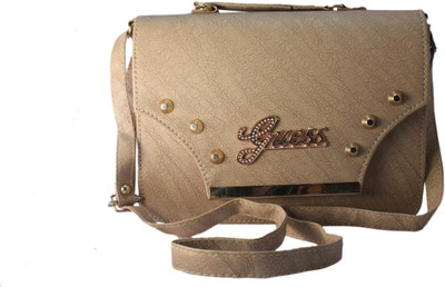 

rasmarket Girls Evening/Party, Casual, Formal, Sports Tan Leatherette Sling Bag