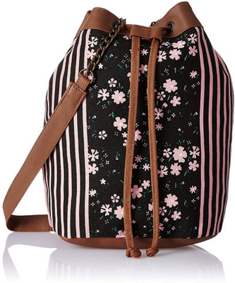 

Kanvas Katha Women Casual Black, White Canvas Sling Bag