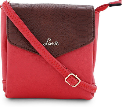 

Lavie Women Casual Red, Brown Leatherette Sling Bag, Brown;red