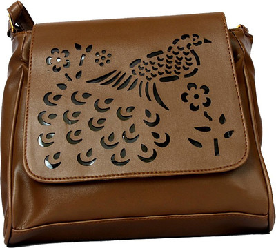 

RISH Women Casual Tan PU Sling Bag