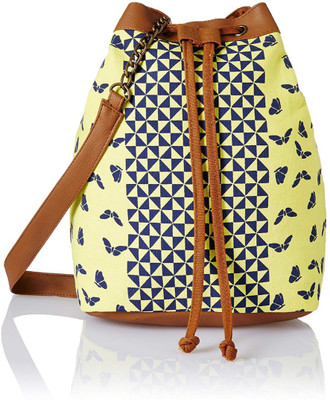 

Kanvas Katha Women Casual Yellow, Blue Canvas Sling Bag, Blue;yellow