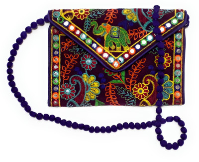 

Unique Fashion Women Evening/Party, Casual, Formal Purple, Multicolor Velvet Sling Bag, Multicolor;purple
