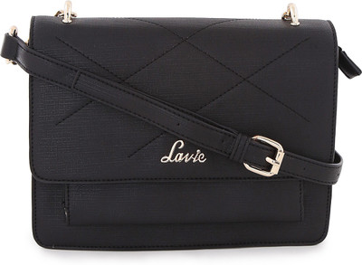 

Lavie Women Evening/Party Black Leatherette Sling Bag