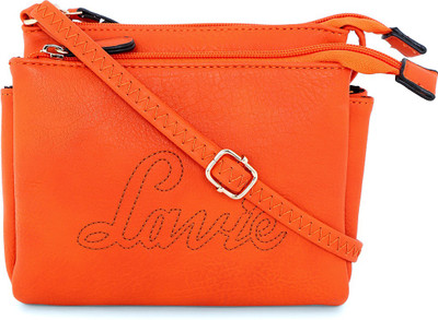 

Lavie Women Evening/Party Orange Leatherette Sling Bag