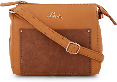 

Lavie Women Evening/Party Tan Leatherette Sling Bag