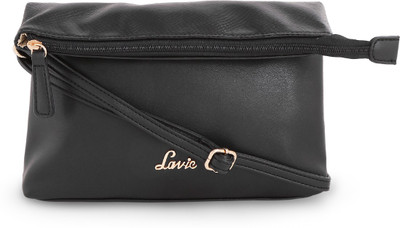 

Lavie Women Evening/Party Black Leatherette Sling Bag