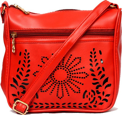 

Rish Women Casual Red PU Sling Bag