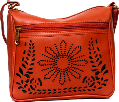 

Rish Women Casual Orange PU Sling Bag