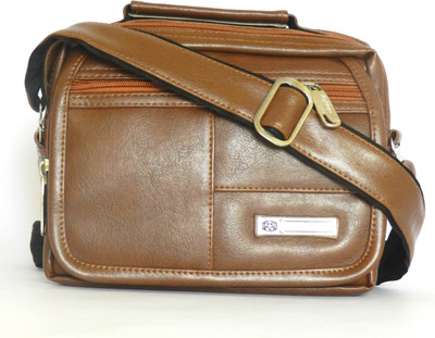 

My Choice Men Formal Tan Leatherette Sling Bag