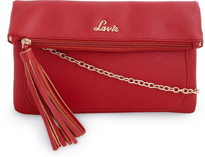 

Lavie Women Evening/Party Red Leatherette Sling Bag