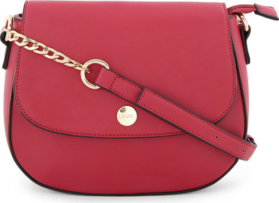 

Lavie Women Casual Maroon Leatherette Sling Bag