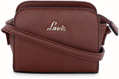 

Lavie Women Casual Brown Leatherette Sling Bag