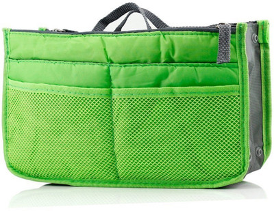 

IndiRocks Women Multipocket Handbag Organizer, Travel Makeup Cosmetic Organizer Handbag Small Travel Bag - Medium(Green)