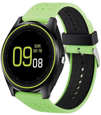 

mobicell V9 Green Smart Stylish, Waterproof Bluetooth Watch with Camera & Calling function. Green Smartwatch(Green, Black Strap Regular), Black;green