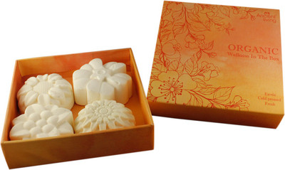 

Ancient Living Handmade Designer Flower soaps enriched with Neroli Essential oil - Set of 4(100 g, Pack of 4)