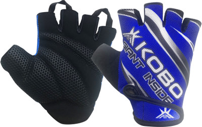 Kobo Lycra-Spandex Gym & Fitness Gloves (XL, Blue)