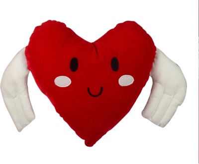 

Vinayaka Fab Angel Wings Heart Shape Velvet Cushion (Size- 35 cm) with Filling Inserts. - 35 cm(Red)