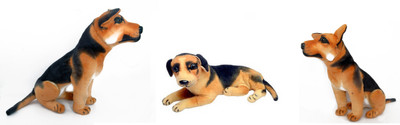 DINAARKAN SOFT TOY COMBO OF GERMAN FAMILY OF 3 DOGS 50 cm 40 cm and 30 cm - 50 cm(Brown)
