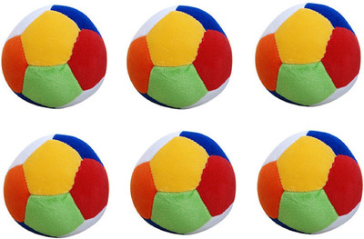 DINAARKAN MULTICOLOR SOFT BALL SET OF 6 WITH ATTRACTIVE SOUND 12 cm EACH - 38 cm(Multicolor)