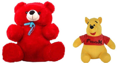 

Arvel 2 feet red and pooh teddy for girlfriend / cute teddy / gift teddy / love teddy /hug able teddy - 67.4 cm(Red, Yellow)