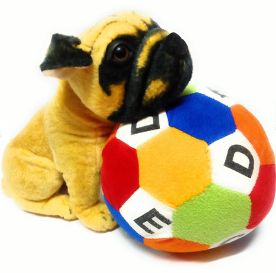 

DINAARKAN SOFT TOY COMBO OF PUG DOG 20 cm & ABC SOFT BALL 21 cm - 21 cm(Multicolor)
