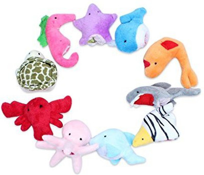 

Generic Xinghaoda Co Ltd Edealing Ocean Finger Puppets Set Soft Toy Cute Plush Kids Learn Play Animal Story 10Pcs - 1.65 inch(Multicolor)