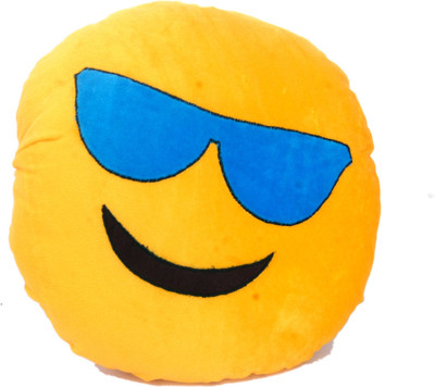 DINAARKAN CUTE YELLOW SMILEY CUSHION SOFT TOY WITH GOGGLES 35 cm - 35 cm(Yellow)