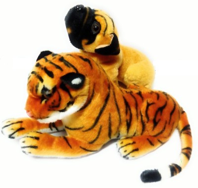 

DINAARKAN SOFT TOY COMBO OF TIGER 28 cm & PUG DOG 20 cm - 28 cm(Brown)