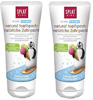 

SPLAT Kids Toothpaste (2-6 Years) 98% Natural Free from SLS/SLES, Mint, Fluorides, Parabens, Petrochemicals (Fruit Ice-cream, Pack of 2) Toothpaste(100 g, Pack of 2)